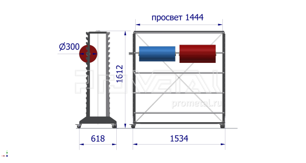 Стенд "10 рулонов" диам. до 30см двусторонний